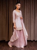 Peach Zardozi Cut Work Suit Set