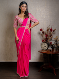 Rani Thread and Beads Stitched Saree
