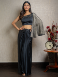 Black Off Shoulder Indo Western