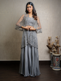 Grey Sequins and Beads Indo Western