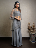 Grey Sequins and Beads Indo Western