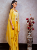 Mustard Pearl and Mirror Indo Western