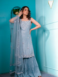 Coloured Sequins Layered Garara Suit Set