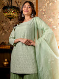 Pure Pearl Geometric Design Garara Suit set