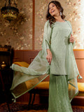 Pure Pearl Geometric Design Garara Suit set