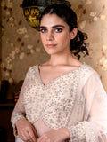 Cutdana Pearl Sheer Anarkali Suit Set