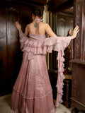 Zardosi Halter Layer Ghagra Set