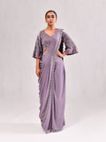 Bell Sleeve Stone Work Stitched Saree