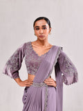 Bell Sleeve Stone Work Stitched Saree