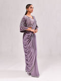 Bell Sleeve Stone Work Stitched Saree