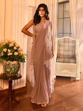 Coloured Sequins Cutdana Cape Stitched Saree