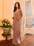 Coloured Sequins Cutdana Cape Stitched Saree