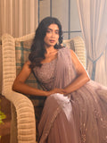 Coloured Sequins Cutdana Cape Stitched Saree