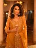 Golden Dori Sheer Sharara Suit Set