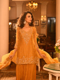 Golden Dori Sheer Sharara Suit Set