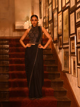 Sheer Halter Stitched Saree