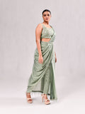 Sequins Cutdana Feather Drape Pant Indo