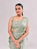 Sequins Cutdana Feather Drape Pant Indo