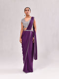 Cutdana Sequins Zig Zag Work Stitched Saree