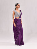 Cutdana Sequins Zig Zag Work Stitched Saree