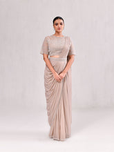 Pearl Geometric Sheer Blouse Ready Saree
