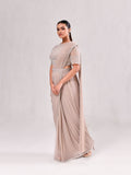 Pearl Geometric Sheer Blouse Ready Saree
