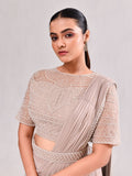Pearl Geometric Sheer Blouse Ready Saree