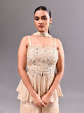 Sequins Pleated Peplum Pant Indo