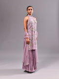Sequins Thread Halter Suit Set