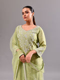 White Embroidered Crushed Garara Suit Set