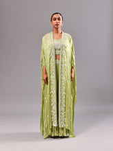 White Embroidered Long Cape Indo