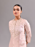 Silver Cutdana Straight Suit Set