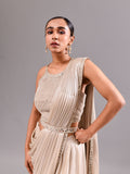 Mirror Grecian Neck Stitched Saree
