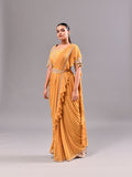 Zardosi Ruffled Stitched Saree