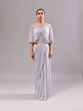 Silver Cape Stitched Saree