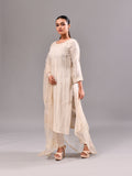 Pintuck White Patch Work Suit Set