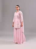 Pearl Thread Floral Crushed Sharara Suit