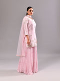Pearl Thread Floral Crushed Sharara Suit