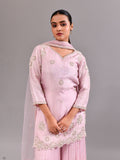 Pearl Thread Floral Crushed Sharara Suit