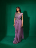 Cutdana Geometric Design Stitched Saree