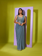 Cutdana Pearl Sequins Floral Drape Saree