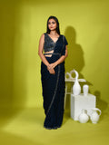 Mirror Cutdana Ready Ruffled Stitched Saree