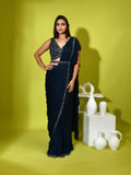Mirror Cutdana Ready Ruffled Stitched Saree