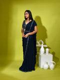Mirror Cutdana Ready Ruffled Stitched Saree