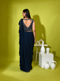 Mirror Cutdana Ready Ruffled Stitched Saree