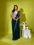 Cutdana Sequins Spagetti Blouse Feather Ready Saree