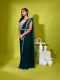 Cutdana Sequins Spagetti Blouse Feather Ready Saree