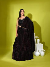 Mirror Cutdana Sequins Contrust Drape Ghagra Set