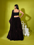 Mirror Cutdana Sequins Contrust Drape Ghagra Set