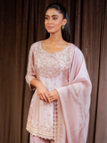 Peach Zardozi Cut Work Suit Set